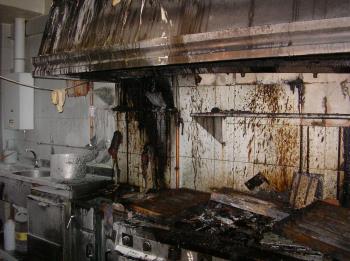 Cocina tras un incendio